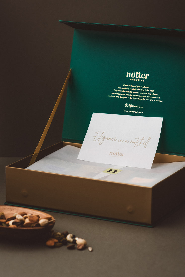Luxurious gifting in our signature award-winning packaging with 12 packs of thoughtfully crafted premium mixed nuts