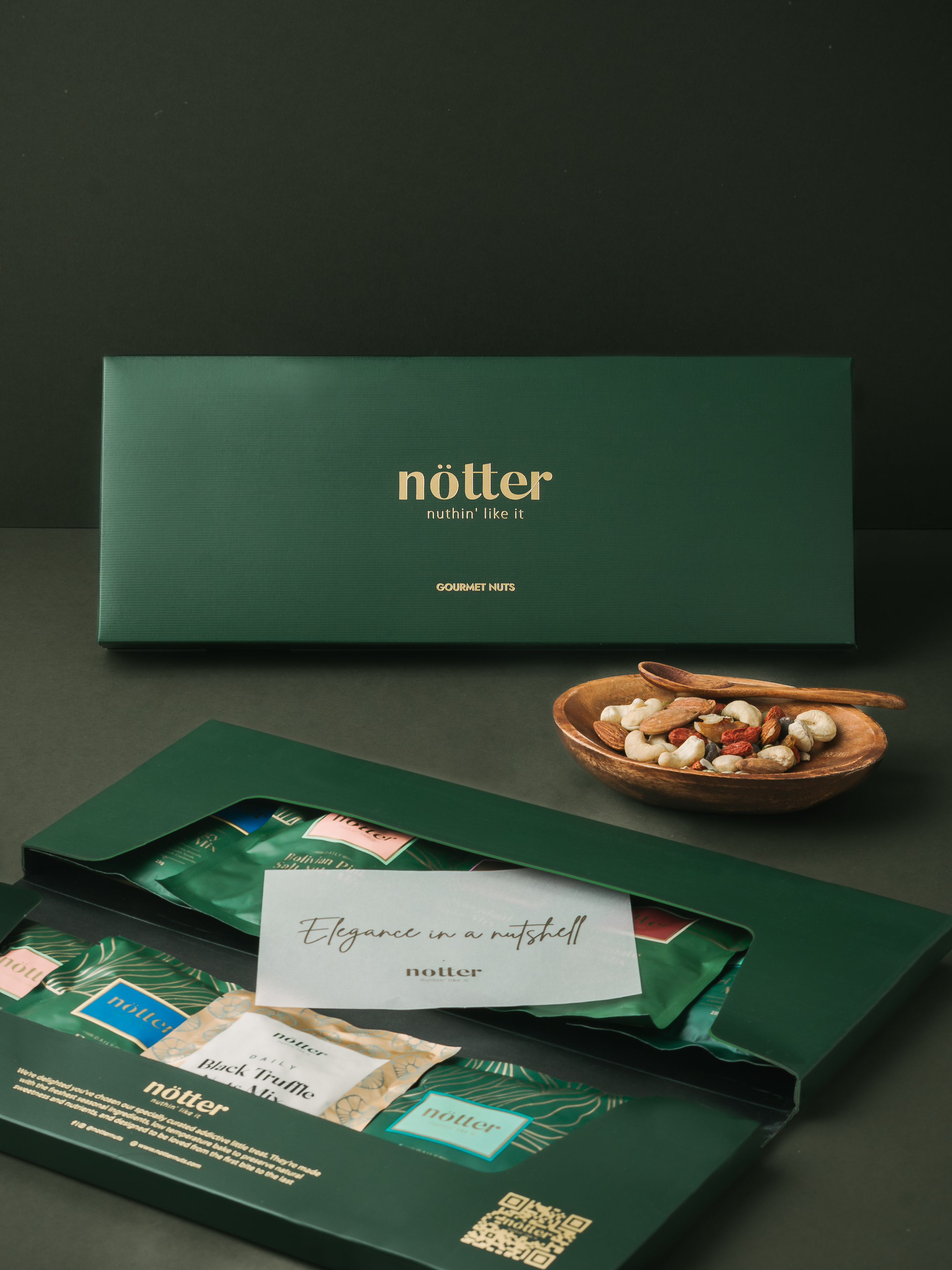 Travel-friendly nut collection in a compact, sleek package, great for souvenirs to bring back from holiday